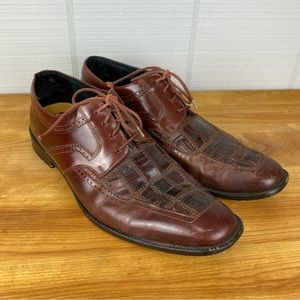 Stacy Adam’s Men’s Oxford Dress Shoes Alligator Print Style Lace Up Size 11.5